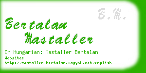 bertalan mastaller business card
